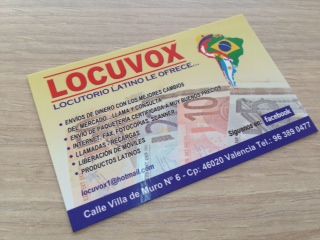 tarjetas para locutorios